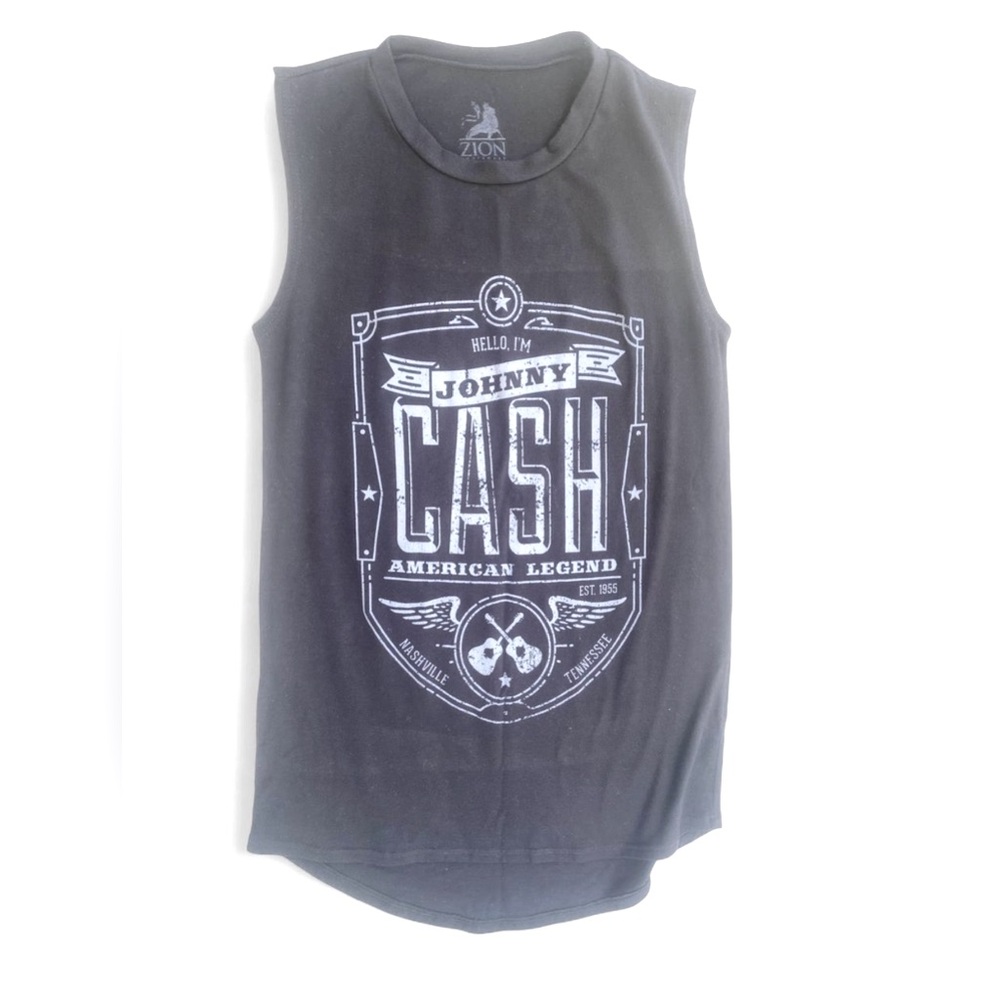 Johnny Cash American Legend Black Tank - Zion Rootwear XS